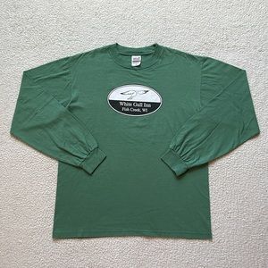 Vintage 90s Anvil White Gull Inn Earth Tone Long Sleeve Shirt
